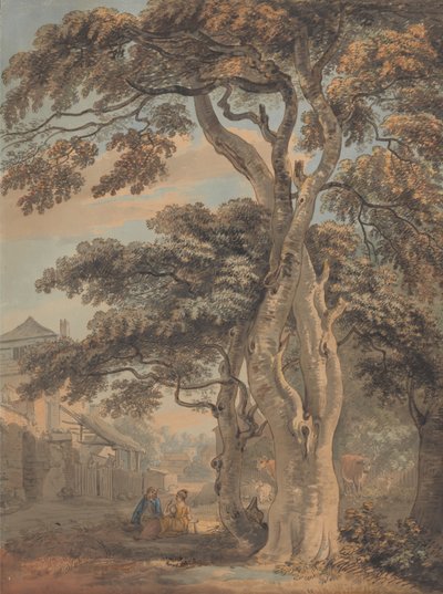 Paar im Bauernhof von Paul Sandby